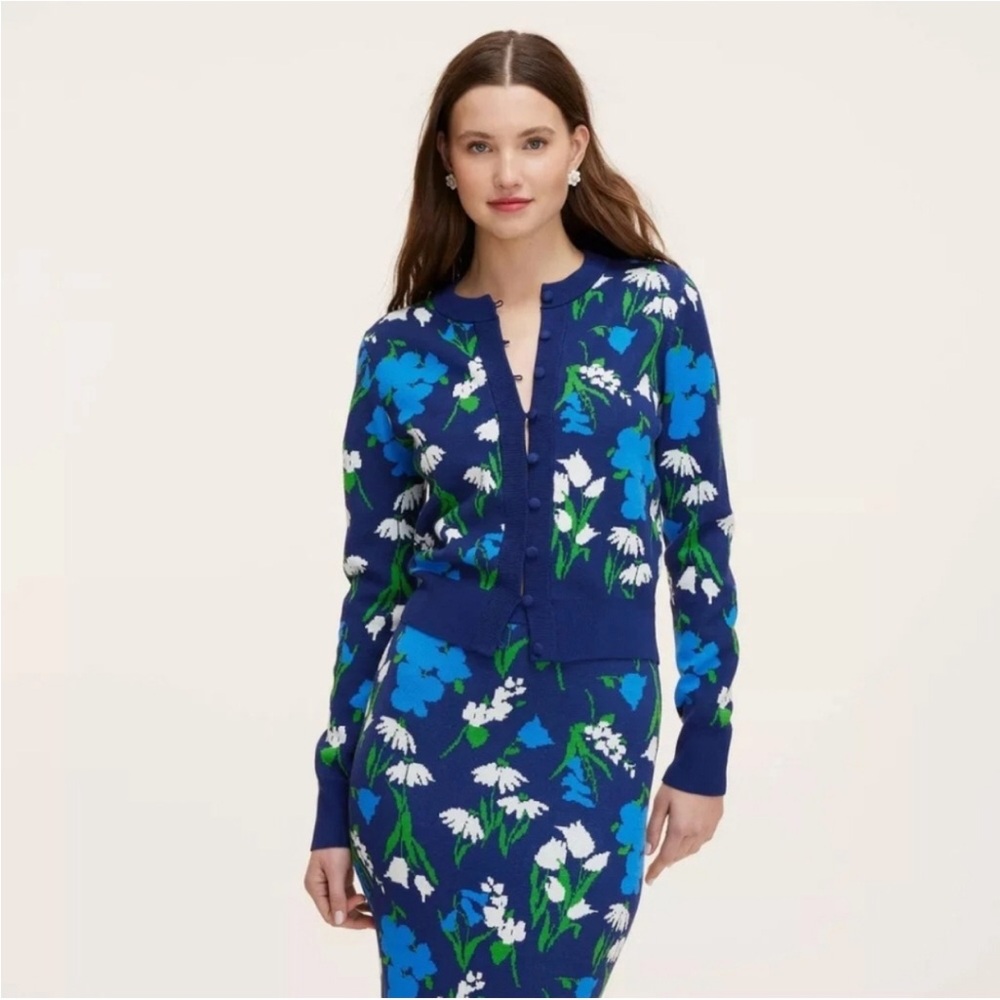 Kate Spade Mixed Floral Cardigan Sweater